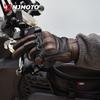 With CE Approved Summer Retro Perforated Leather Motorcycle Gloves Men Women Full Finger Motocross Dirt Biker Glove Guantes Moto