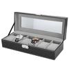 Watch Box Organizer Dislpay Delicate 6 Grids Luxury Case Jewelry Display Storage Case