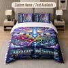 Space Cosmic Theme Custom Text Or Name 3Pcs Bedding Set 1 Flat Sheet & 2 Pillowcases Personalized Home Bedding