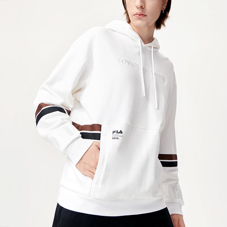 Fila Fusion Спортивная свободная толстовка с логотипом в стиле Color Block для мужчин Белая T11M145207F-WT