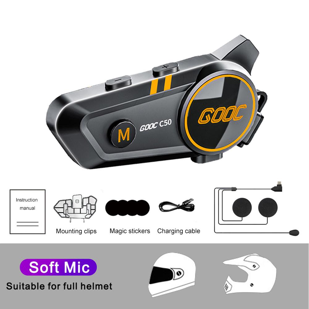 1000 мАч мотоциклетная гарнитура для шлема, 300 м, беспроводной коммуникатор, водонепроницаемые наушники Bluetooth, громкая связь