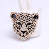 Rhinestone Leopard Brooch for Women Unisex Animal Heads Lapel Pins Office Party Gifts Accessories