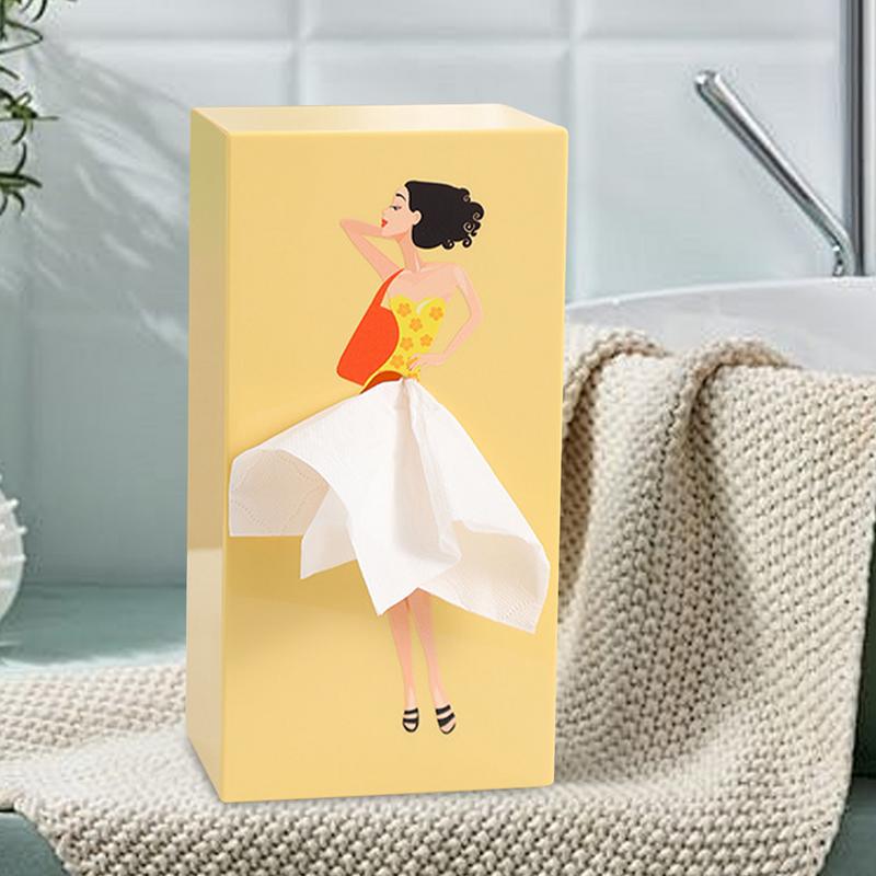 Cube Tissue Box Cover Creative Tissue Box Holder with Lid for Bathroom Multifunctional Interesting Napkin Holder with Stylish