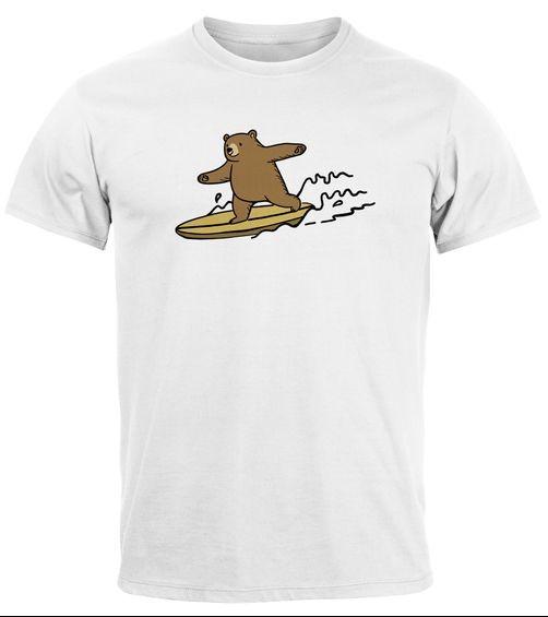 Unisex T-shirt Bear Print Surfer Surfboard Summer Print Shirt Graphic Shirt Fashion-