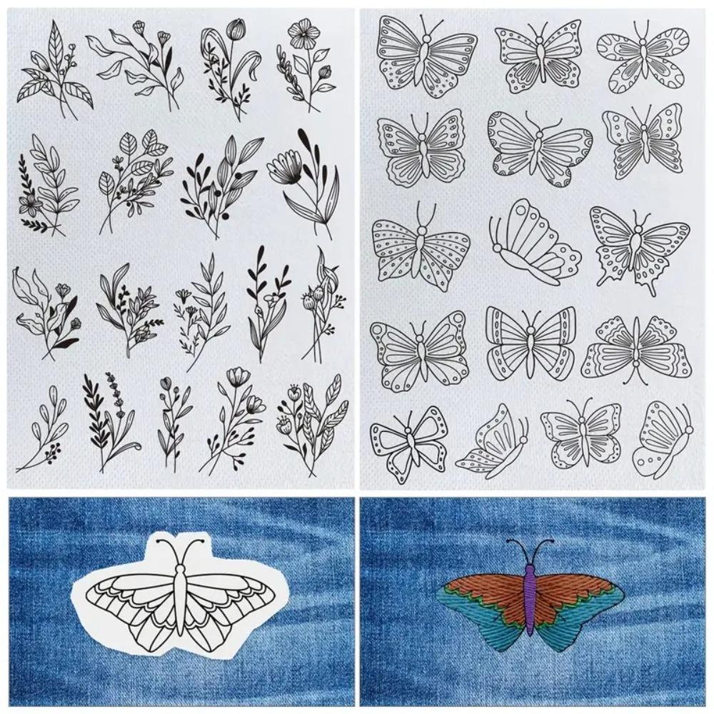 2 листа вышивки ручной работы водорастворимые узоры вышивки водорастворимый стабилизатор для начинающих