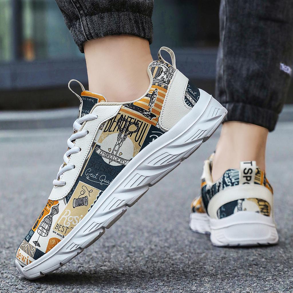 TUINANLE Мужские кроссовки, легкая повседневная обувь, кроссовки для бега с граффити, большие размеры 39-48, дышащая прогулочная мужская обувь