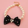 Faux Pearl Pet Collar Necklace with Bow for Dogs Cats Fancy Cat Wedding Collar Jewelry for Girl Cats Dogs Accessories