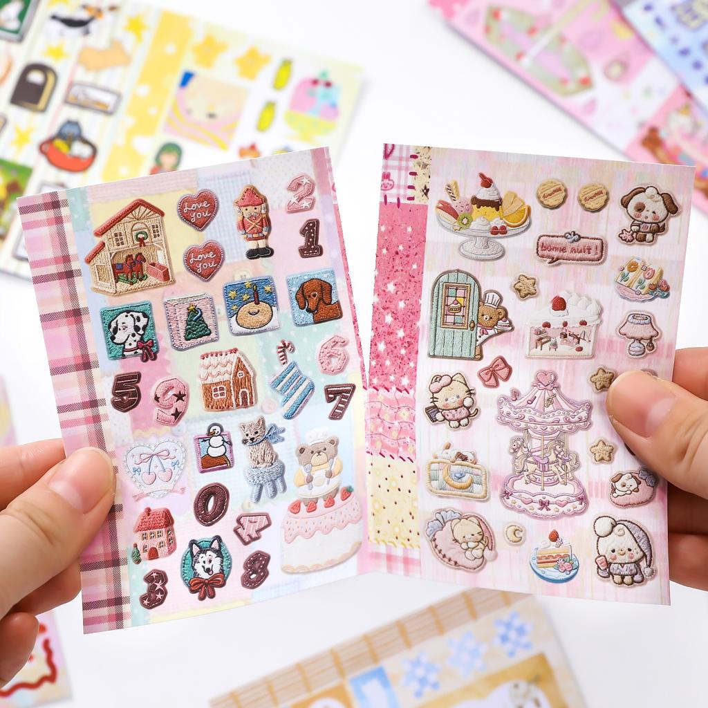 30sheets Vitality Small Item Series Kawaii Multi Material Die Cut Stickers Book Decor Journal Supplies Cute Stationery Stickers