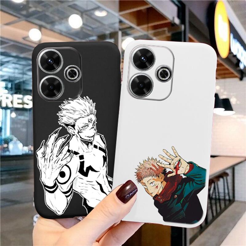 Мягкий силиконовый чехол Anime Jujutsu Kaisen для Xiaomi Redmi Note 13 Pro 13C Samsung A35 A55 M35 M34 iPhone Huawei Honor Camera Защитный противоударный чехол
