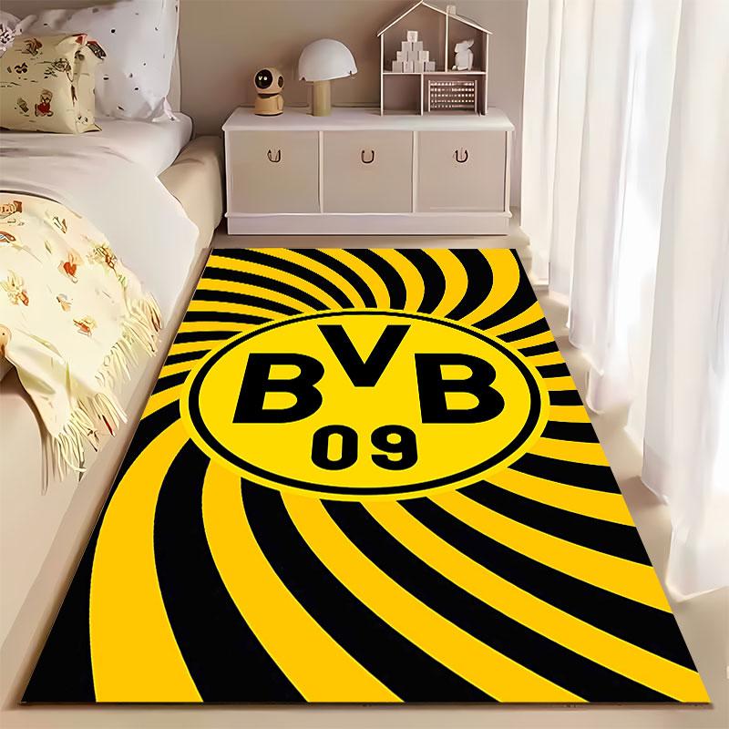 Yellow Black Spiral Logo Carpet suitable as a non-slip mat for the living room or bedroom sofa