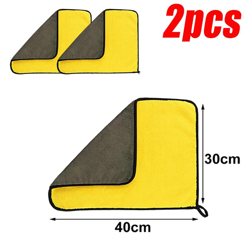 5/2/1 шт. утолщенные полотенца для чистки автомобиля из микрофибры, мягкие быстросохнущие тряпки для протирки окон, зеркал, дома, двухслойные чистые тряпки