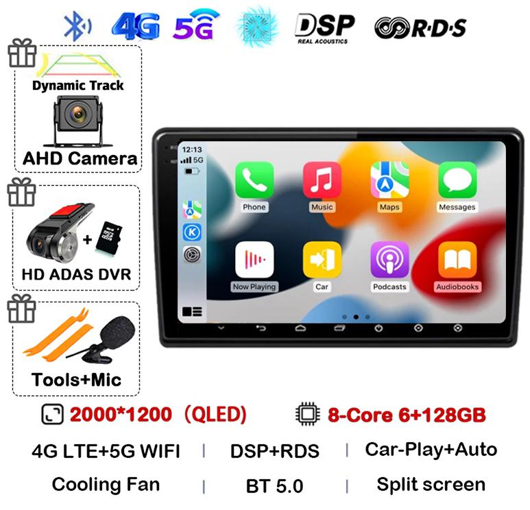 Android 14 Беспроводной Carplay Auto Для Ford Fusion 1 2005-2012 Автомагнитола GPS Навигация Мультимедийный Видеоплеер 4G WIFI Стерео