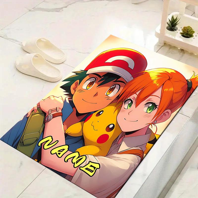 Custom 1Pc Christmas Pikachu Bulbasaur Rug Office Carpet Indoor Outdoor Entrance Doormat Nonslip Soft And Comfortable Living Room D2915198