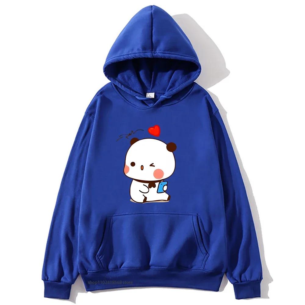 Cute Dudu and Bubu Hoodies Panda and Brownie Bear Couple Sweatshirt Men Women Clothes Kawaii Style Top