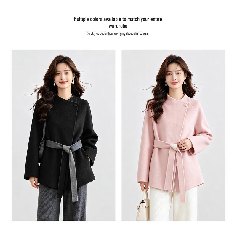 Mark Fairwhale Women's Wool-Blend Waist-Tie Wool Coat