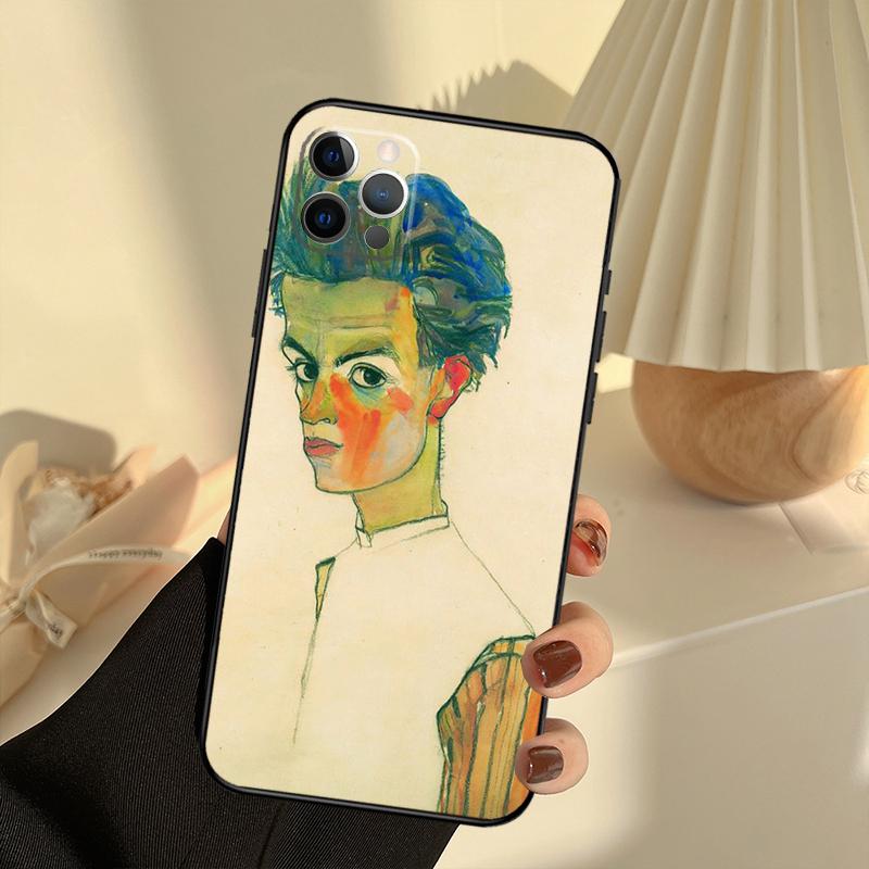 Egon Schiele Case For iPhone 11 12 13 14 15 16 Pro Max Cover For iPhone 13 12 Mini XR X XS Max Plus