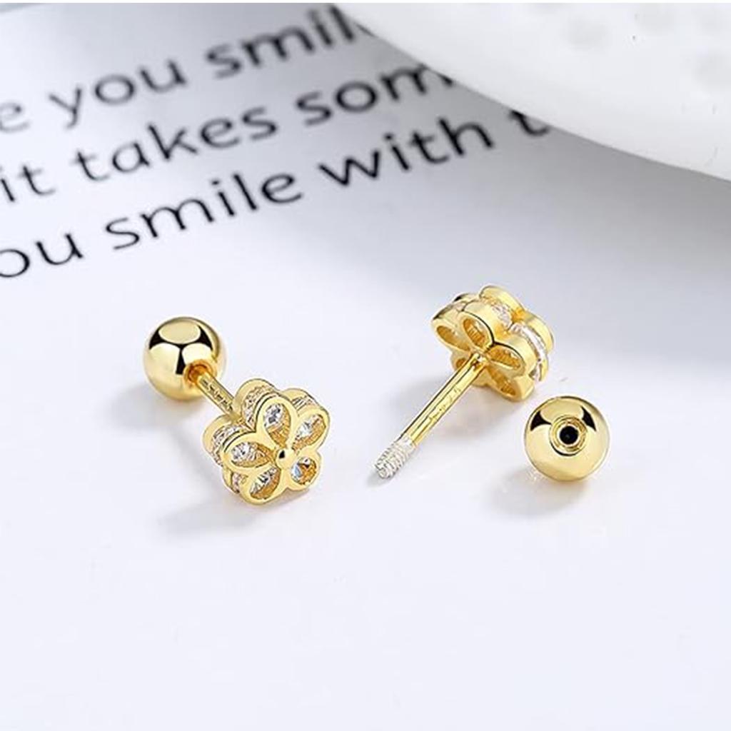 Cercei Dama Design Floare Earrings Zirconia Gold Hypoallergenic Fashion Simple Women's Earrings