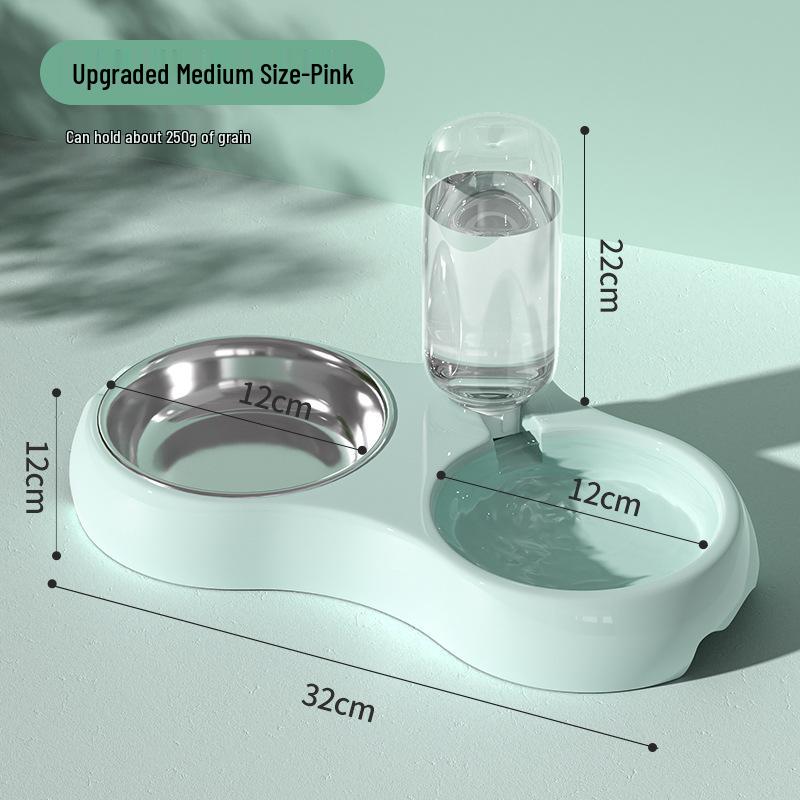 Automatic Cat Water Feeder & Dual Bowl Dispenser