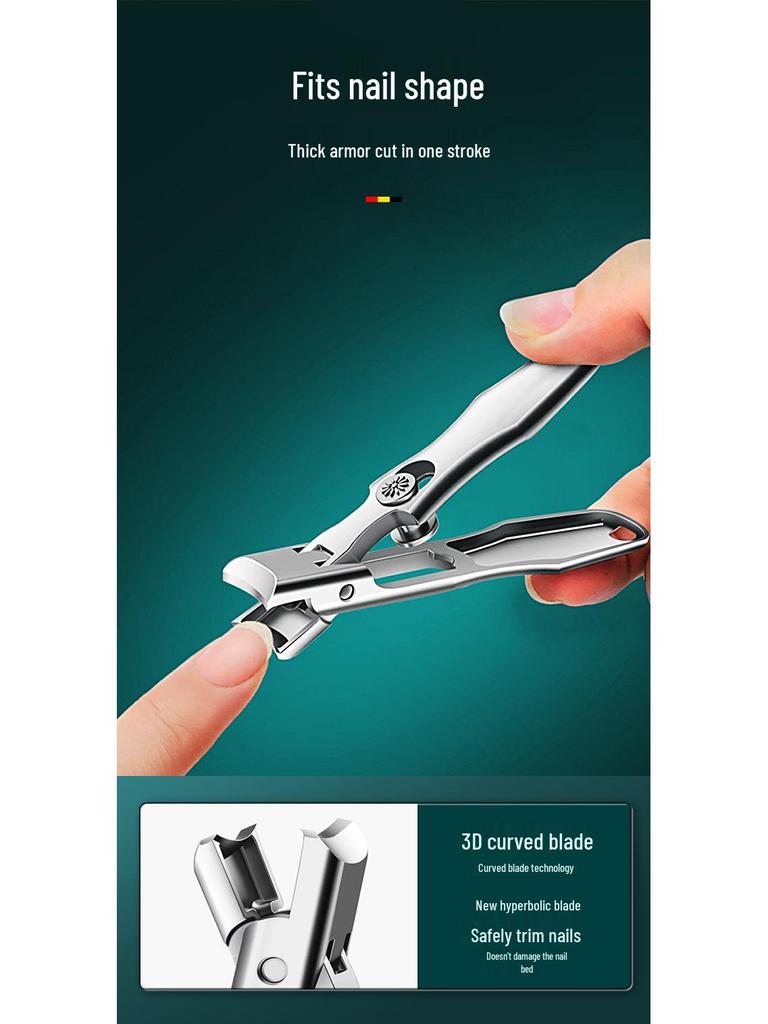 Ножницы для ногтей самоблокирующиеся с защитой от брызг для толстых ногтей на ногах, большое отверстие, сталь 3CR13