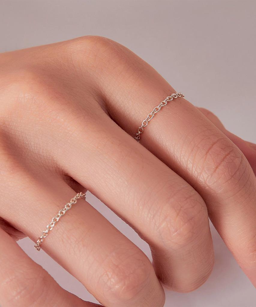 Helene Jewelry Серебряное кольцо на цепочке-имбирь из стерлингового серебра 925 пробы (Тип D)