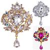 Women's Multicolor Water Drop Rhinestone Crystal Wedding Bridal Alloy Pin Brooch