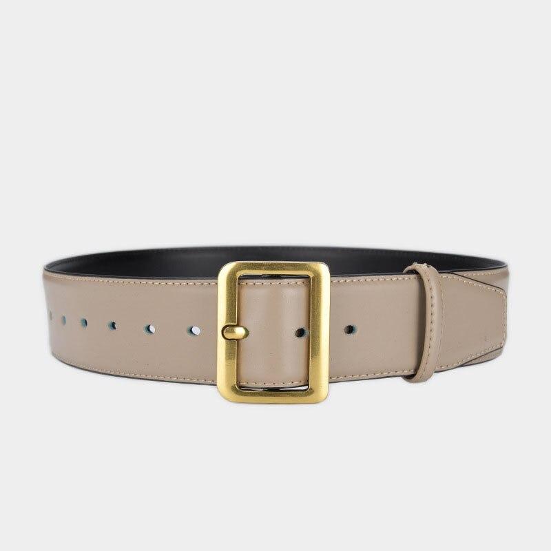 Женский ремень высокого качества из коровьей кожи, повседневный модельер, широкие ремни, женская люксовая брендовая юбка с пряжкой, однотонный ремешок LB2309