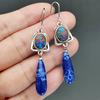 1 пара женских серег из искусственного синего камня, темпераментные украшения, универсальные серьги-крючки
