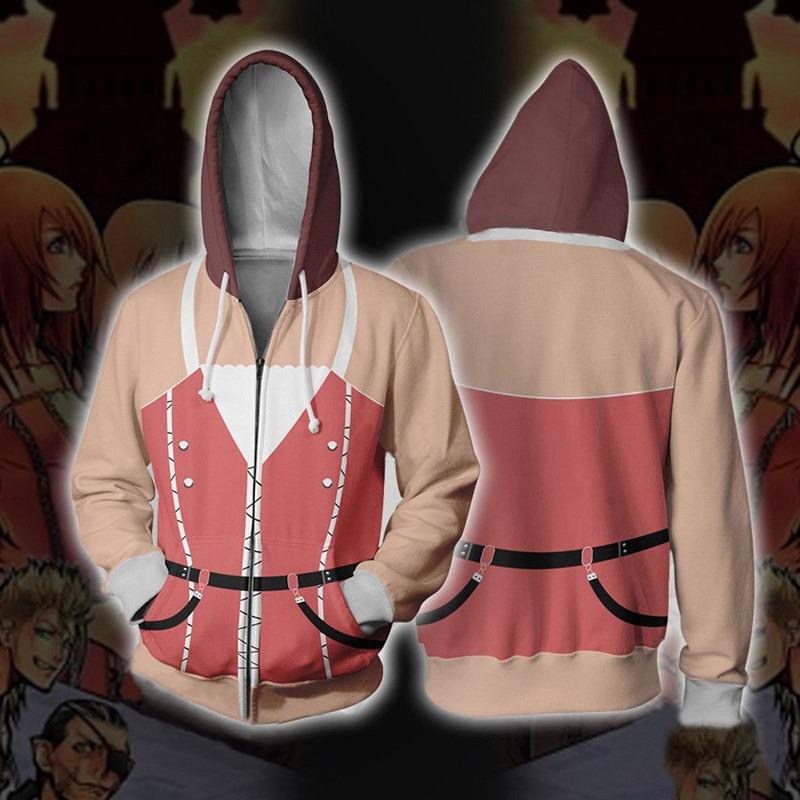 Толстовка с капюшоном на молнии 3D Anime Kingdom Hearts Cosplay Sweatshirt Men's Hoodie Jacket clothing
