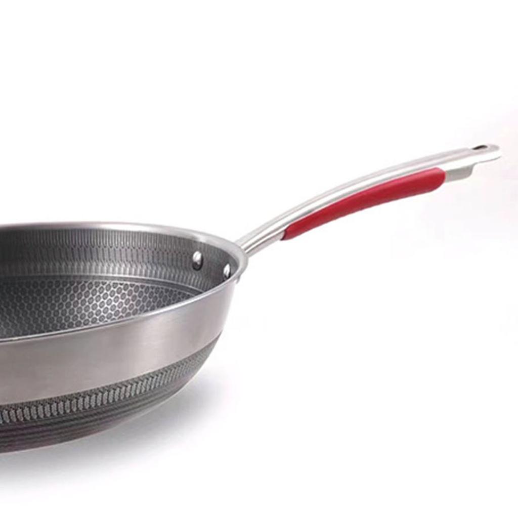 Сковорода из нержавеющей стали с равномерным подогревом и круглым дном, экологически чистая, для готовки, кухонная утварь