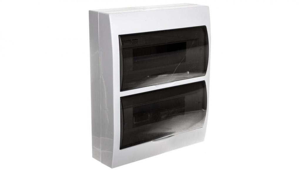 Rozdzielnica Modułowa Tworzywo 2X12 Natynkowa Ip40 Ik06 N+Pe Ii Klasa Drzwi Transparentne Szare Db212S 2X12P/Smd Biały 3835