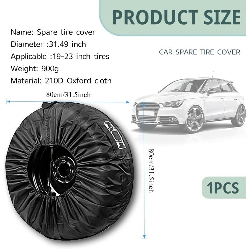 Universal Car Spare Tire Cover 31.49 Inch Black Wheel Protector Dust Waterproof UV Resistant Tire Storage Bag Auto Accessories