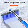 Extendable Ice Scraper Snow Brush 360-Degree Rotatable Brush Head Detachable Snow