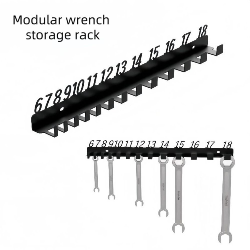 Metal Wrench Sorting Rack Multi-Hole Wrench Storage Rack For Workshop Tool Organization