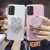 Heart Holder Glitter Silicone Case for Samsung A22 A32 A12 Oppo A54 Realme C21 Redmi Note 10 9 9C NFC Vivo V20 SE V21E Y51 Y31 2020 Clear Cover Bumper