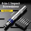 6 in 1 Impact Screwdriver Set Universal Hex Handle Manual Impact Driver  For Stuck Fasteners