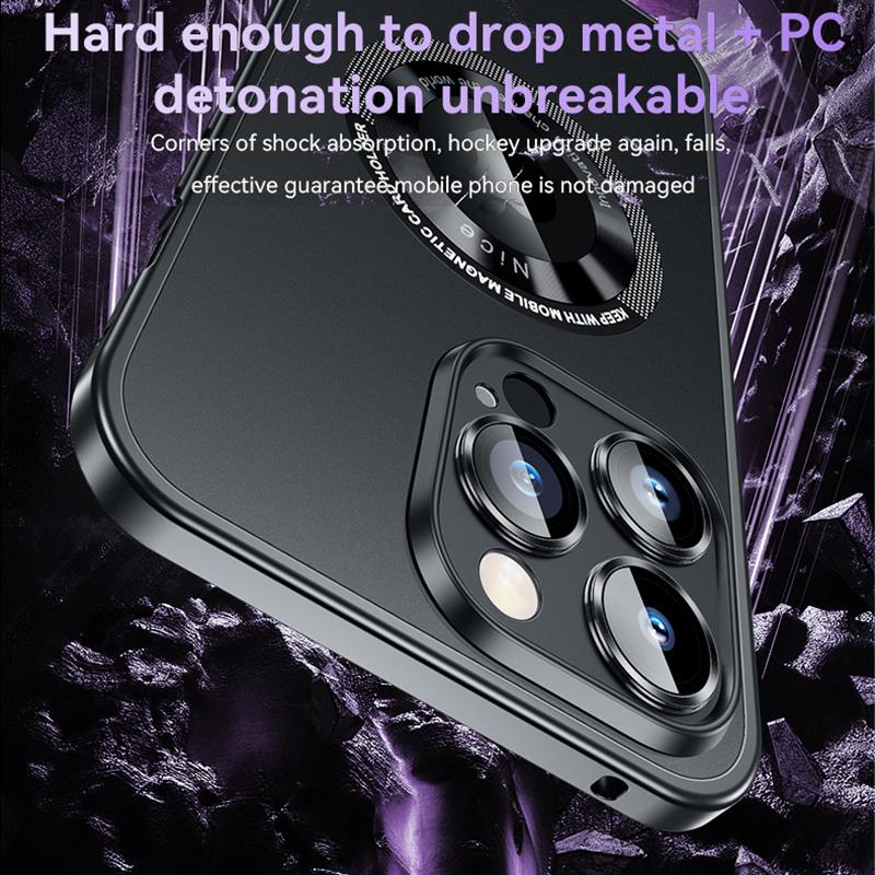 Магнитный чехол для беспроводной зарядки для iPhone 14 Plus 13 Pro MAX 12, металлический бампер, адсорбционная матовая защита для камеры, алюминиевый чехол