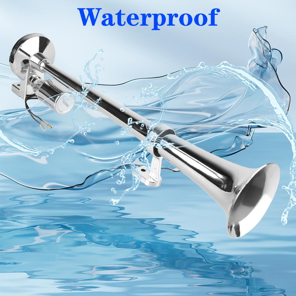 12 В 24 В автомобильный воздушный гудок для корабля, однотрубный газовый гудок, автомобильный воздушный гудок, комплект автомобильных труб с проводами и реле для лодки, грузовика, внедорожника, водонепроницаемые автозапчасти, супер громкий