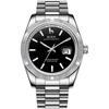 BUREI Men's Analog Watch, Popular Brand, Waterproof Quartz Movement, Business Watch, Fashionable, Simple, Black and Silver, Luminous, Birthday Gift