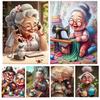New Full Round Diamond Cross Embroidery Cartoon Casual Grandma 5D DIY Diamond Embroidery Mosaic Home Decoration