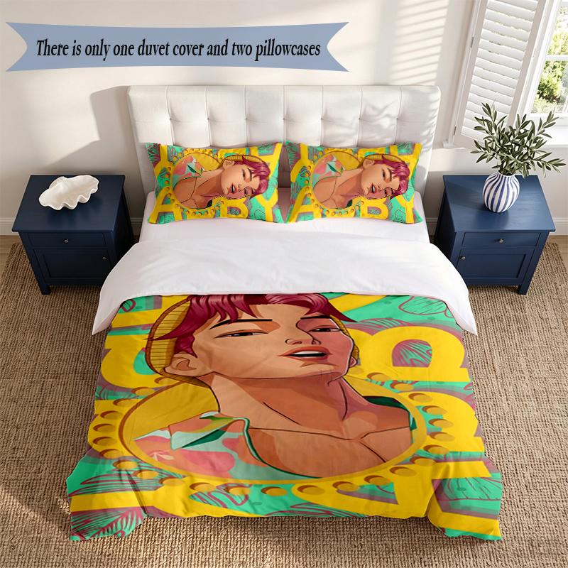 abby 3‑Piece Bedding Set Soft Microfiber Duvet Cover Pillowcases Comfortable Bed Linen for Bedroom Decoration