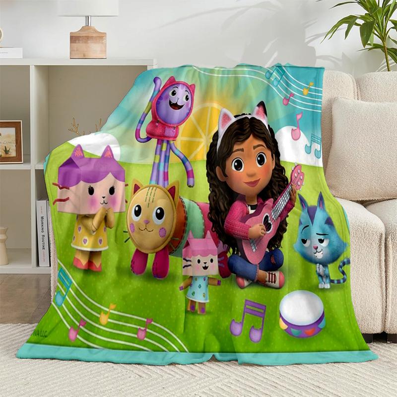 1PC Colorful Friends Dollhouse Flannel Blanket Gift, Suitable for Both Men And Women, Soft Ideal for Beds And Sofa, Birthday Or Christmas Gift