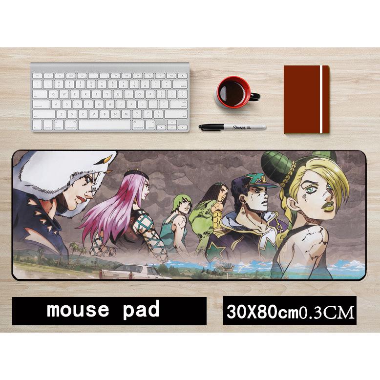 Аниме коврик для мыши JOJO Kujo Jotaro с нескользящей основой - Большой 30x80 см коврик для клавиатуры