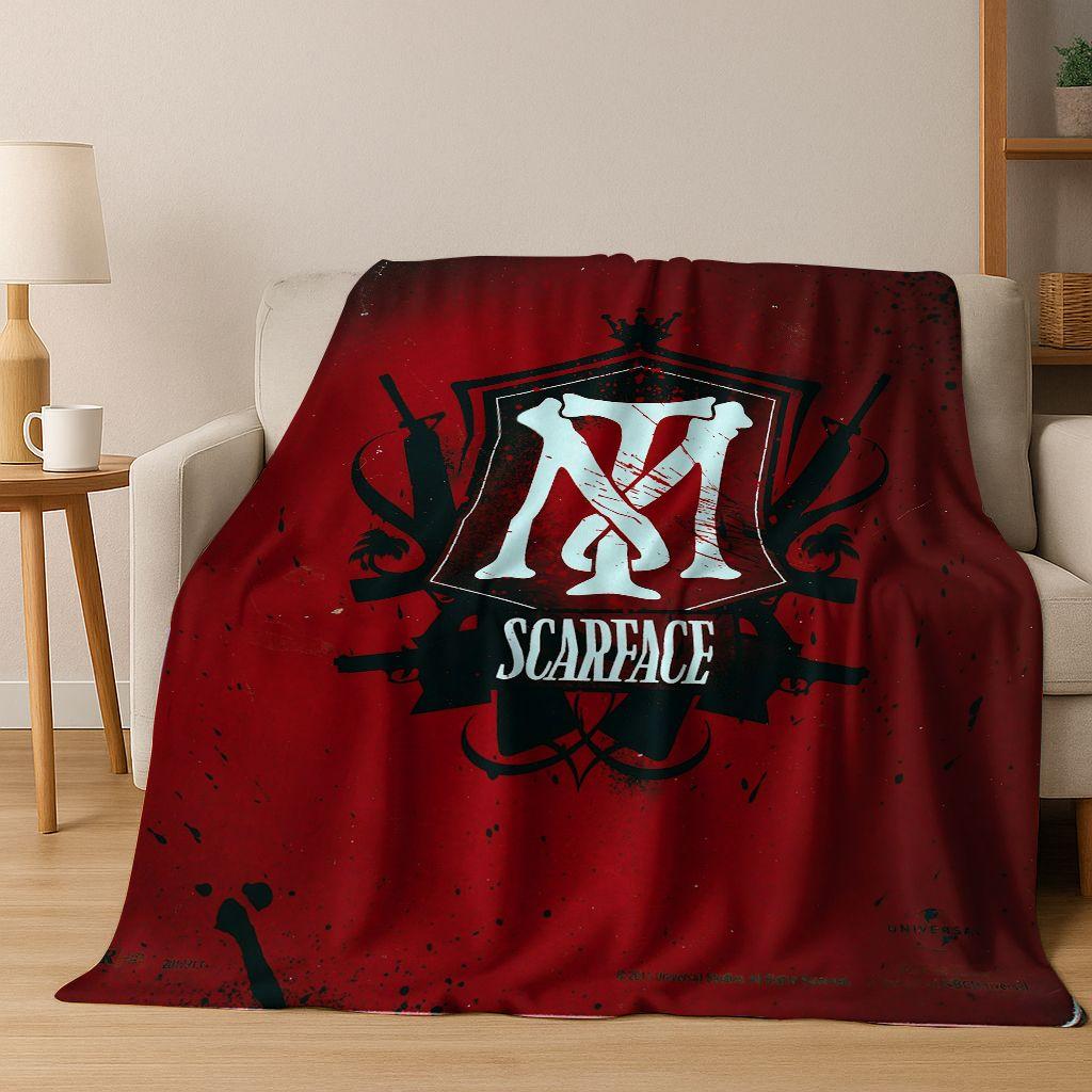 Classic Scarface Tony Montana Movie Art Flannel Blanket,Cozy Soft Throw Blanket for Home Bedroom Bed Sofa Picnic Cover Gift