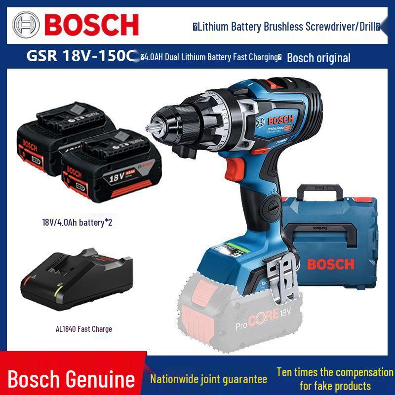 Бесщеточный ударный шуруповерт Bosch GSB18V-150C, Ручная дрель с бесступенчатой регулировкой скорости