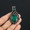Emerald Pendant, 999 Copper Wire Wrapped Pendant Gemstone Jewelry, Handmade Pendant Amazing Jewelry, Gift For Her