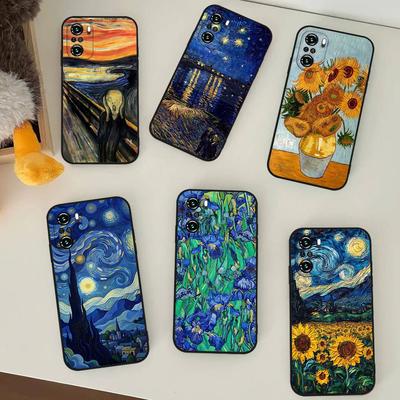 Чехол для телефона H-Van Gogh-S, масляная живопись, для тонкого черного Xiaomi 11 12 Redmi Note 11 5G 8T 9A 9 10T Note 8 9 12S Ultra, противоударный Prot