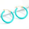 [Takeda Jewelry] Бирюзовые Серьги-Кольца, Серьги-Кольца из Настоящей Эмали, Стерлинговое Серебро S925, Популярные, Эмалированное Покрытие, Милые, Простые, Гипоаллергенные