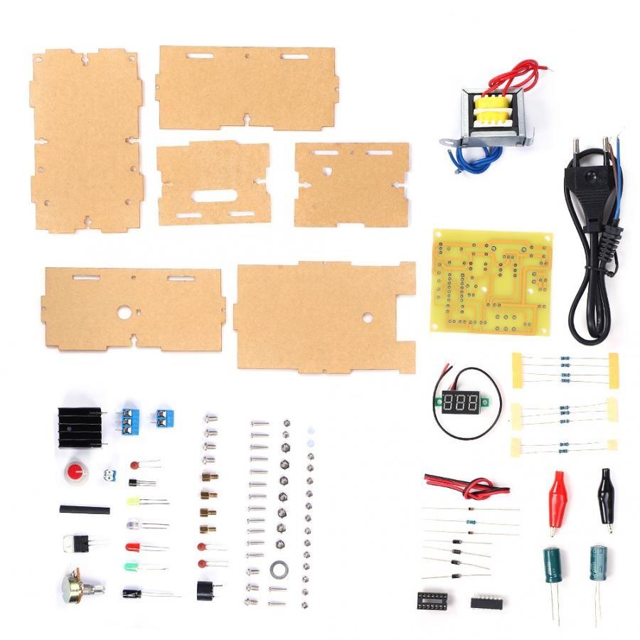 DIY Kit LM317 Регулируемое регулируемое напряжение переменного тока от 220 В до 1,25 В-12 В, понижающий модуль питания, печатная плата, электронные наборы, вилка европейского стандарта