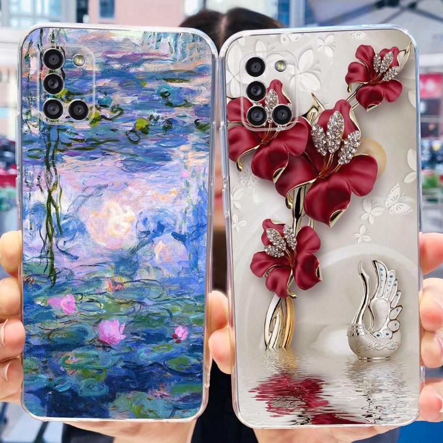 For Samsung A51 Case SM-A515F Flower Cover Fashion Silicone Soft Bumper Clear Funda For Samsung A31 A71 SM-A315F A 51 Phone Case