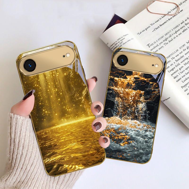 Великолепные пейзажи Для IPhone 17 Pro Max 16 17 Pro 15 Pro 14 13 Plus 12 Mini 11 Pro Max XR 16E 17 Air Золотой стеклянный чехол для телефона